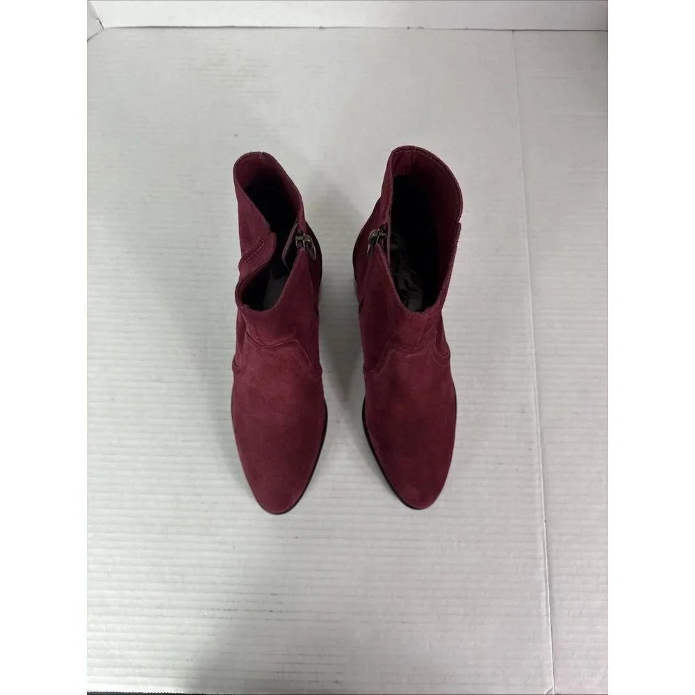 Lucky Brand‎ Women's 6 Suede Ankle Bootie Boot Cranberry Red New/Sample